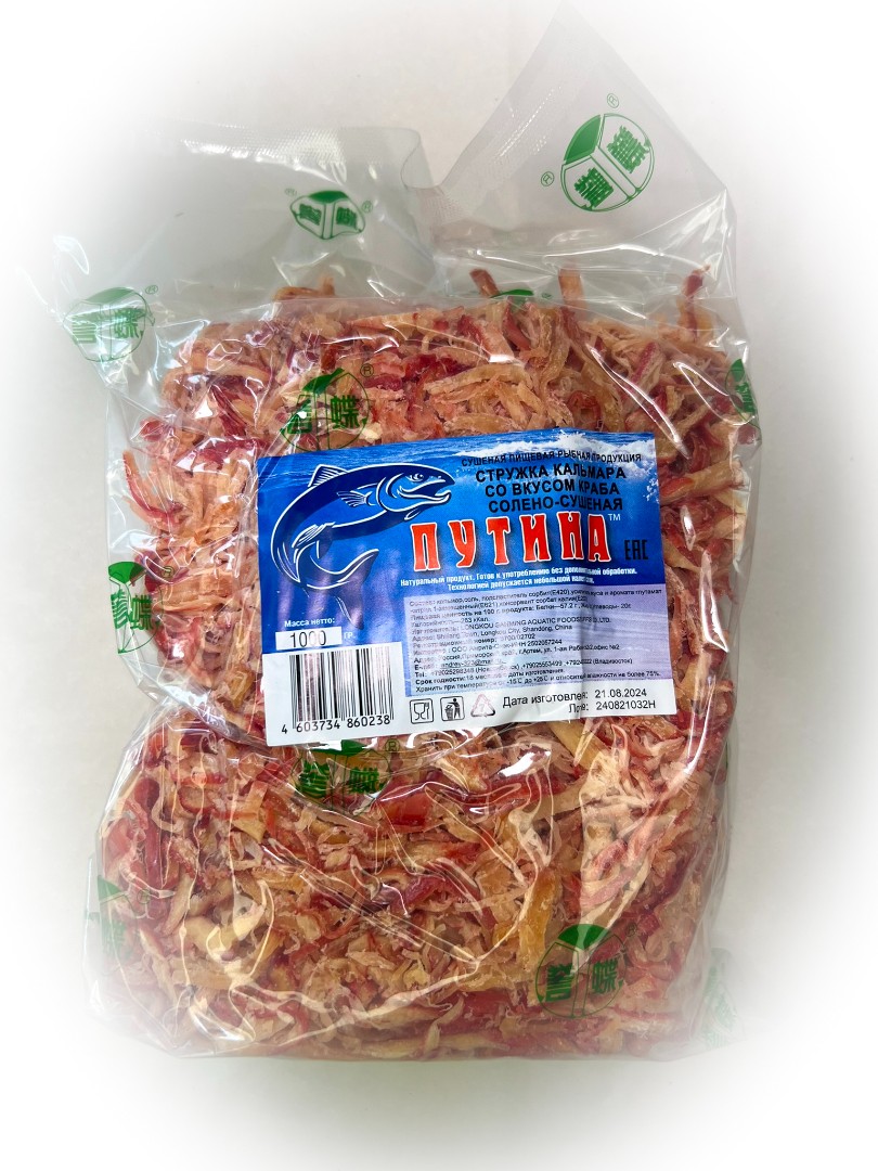 Кальмар стружка со вкусом краба "Розовая" (ПУТИНА) в Великом Новгороде